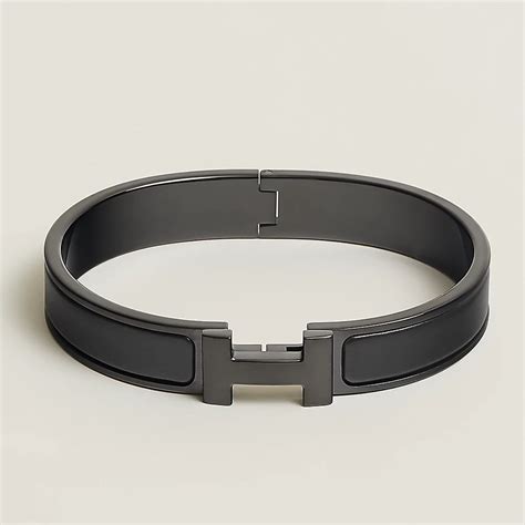 hermes bracelet black and silver